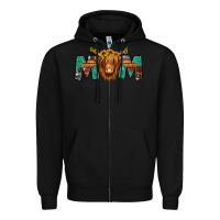 Black highland cow mom Zipper Hoodie - Jasminsmagicworld