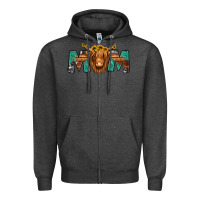 Charcoal Heather highland cow mom Zipper Hoodie - Jasminsmagicworld