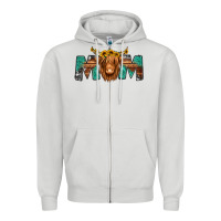 Dove Grey highland cow mom Zipper Hoodie - Jasminsmagicworld