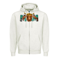 Oatmeal Heather highland cow mom Zipper Hoodie - Jasminsmagicworld