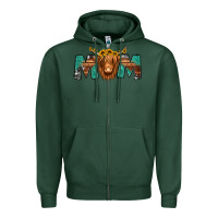 Sports Green highland cow mom Zipper Hoodie - Jasminsmagicworld