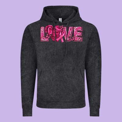 Breast Cancer Love Vintage Hoodie Designed By Texasbilliewilder