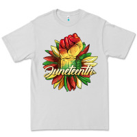 Dove Grey juneteenth fist sunflower Premium Tee - BarkalooDesign