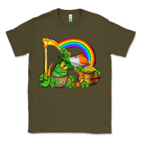 Army Green st patricks day  rainbow shamrocks Classic Tee - AdoDesignShop