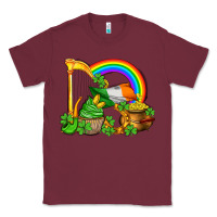 Burgundy st patricks day  rainbow shamrocks Classic Tee - AdoDesignShop