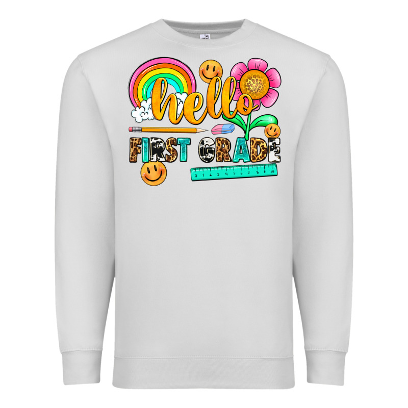Hello First Grade Premium Sweatshirt by NancyCooperArtShop | Teevron