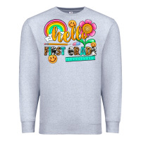 Heather Grey hello first grade Premium Sweatshirt - NancyCooperArtShop