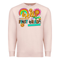 Pale Pink hello first grade Premium Sweatshirt - NancyCooperArtShop