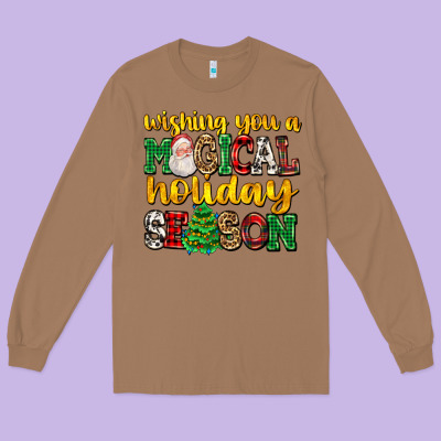 Wishing You A Magical Season Long Sleeve Tee Designed By Adodesignshop