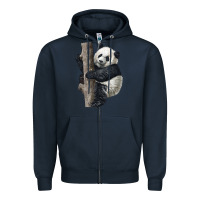 Navy Giant Panda Zipper Hoodie - LillyAllenDesigns