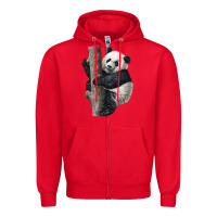 Red Giant Panda Zipper Hoodie - LillyAllenDesigns