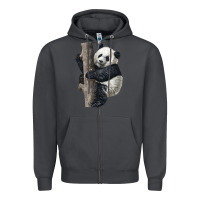 Smoke Giant Panda Zipper Hoodie - LillyAllenDesigns