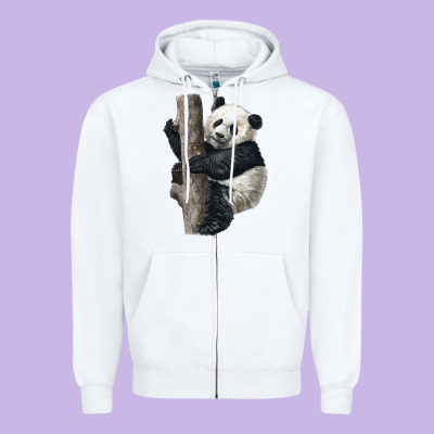 Giant Panda Zipper Hoodie Designed By Lillyallendesigns