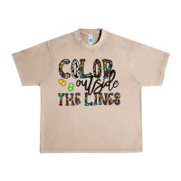 French Oak color outside the lines Urban Heavy Tee - CowhideDigitalArt