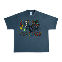 Midnight Navy color outside the lines Urban Heavy Tee - CowhideDigitalArt