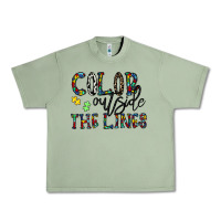 Oil Green color outside the lines Urban Heavy Tee - CowhideDigitalArt