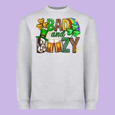 Bad And Boozy St. Patricks Day Heavyweight Sweatshirt Designed By Neo Western