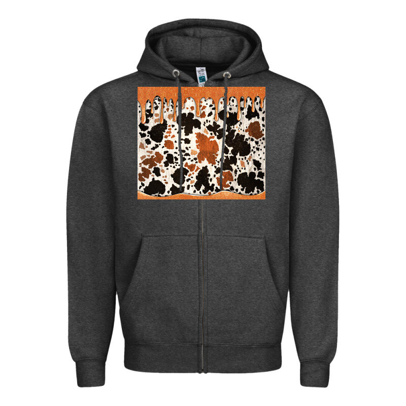 Cowhide Dripping Glitter Tumbler Zipper Hoodie by Jasminsmagicworld | Teevron