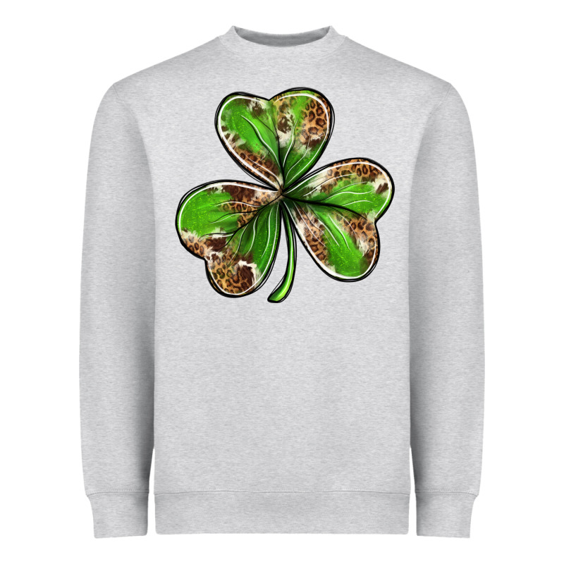 Cowhide Leopard Shamrock 4th Of July Heavyweight Sweatshirt by Neo Western | Teevron