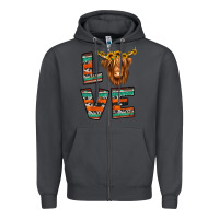 Smoke love highland cow Zipper Hoodie - Jasminsmagicworld