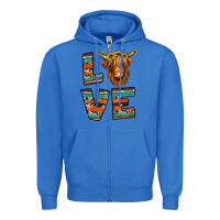 True Royal love highland cow Zipper Hoodie - Jasminsmagicworld