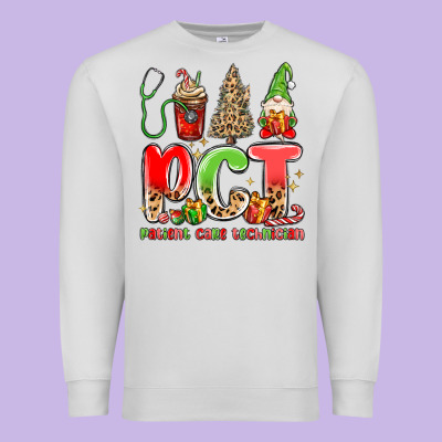Pct Patient Care Technician Christmas Premium Sweatshirt Designed By Maliassmallbusiness