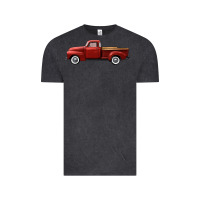 Vintage Black western red truck right side view Vintage Tee - FaDigitalArtStudio