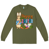 Army Green easter bunny egg and carrots Long Sleeve Tee - AdoDesignShop