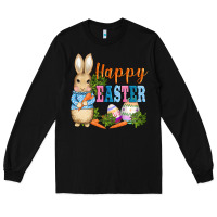 Black easter bunny egg and carrots Long Sleeve Tee - AdoDesignShop