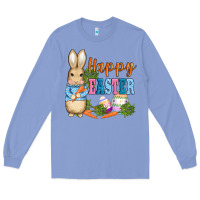 Colony Blue easter bunny egg and carrots Long Sleeve Tee - AdoDesignShop