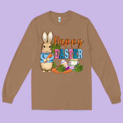 Easter Bunny Egg And Carrots Long Sleeve Tee Designed By Adodesignshop