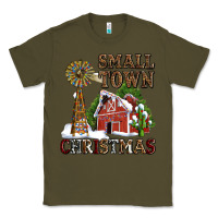 Army Green small town christmas with barn and cactus Classic Tee - AdoDesignShop