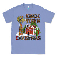 Colony Blue small town christmas with barn and cactus Classic Tee - AdoDesignShop
