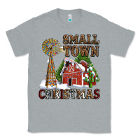 Heather Grey small town christmas with barn and cactus Classic Tee - AdoDesignShop