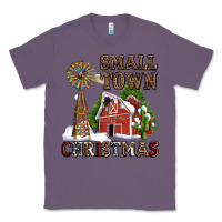 Lavender small town christmas with barn and cactus Classic Tee - AdoDesignShop