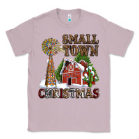 Lilac small town christmas with barn and cactus Classic Tee - AdoDesignShop