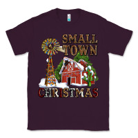 Plum small town christmas with barn and cactus Classic Tee - AdoDesignShop
