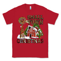 Red small town christmas with barn and cactus Classic Tee - AdoDesignShop