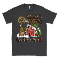 Smoke small town christmas with barn and cactus Classic Tee - AdoDesignShop
