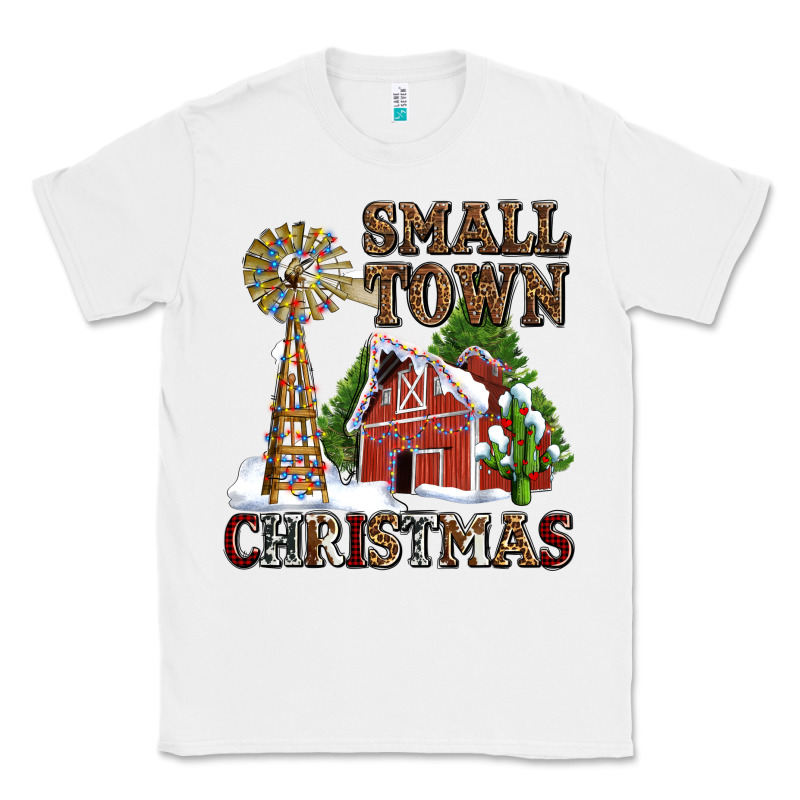 Small Town Christmas With Barn And Cactus Classic Tee by AdoDesignShop | Teevron