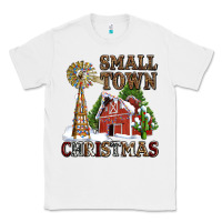 White small town christmas with barn and cactus Classic Tee - AdoDesignShop