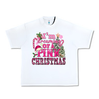 White I Am Dreaming Of A Pink Christmas Urban Heavy Tee - FaDigitalArtStudio