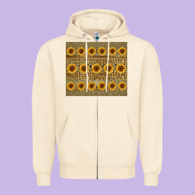 Leopard Glitter Sunflower Tumbler Zipper Hoodie Designed By Jasminsmagicworld