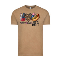 Vintage Coffee peace love let's get it Vintage Tee - CowhideDigitalArt