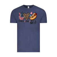 Vintage Denim peace love let's get it Vintage Tee - CowhideDigitalArt