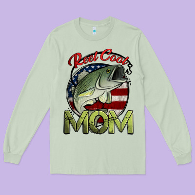 Reel Cool Mom Fishing Long Sleeve Tee Designed By Jasminsmagicworld