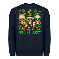 Navy Dead inside but feeling lucky st. patricks day Heavyweight Sweatshirt - Neo Western