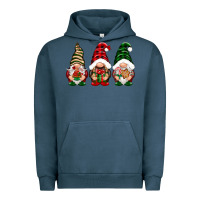 Pigment Midnight Navy Christmas gnomes Urban Hoodie - NancyCooperArtShop