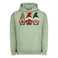Pigment Oil Green Christmas gnomes Urban Hoodie - NancyCooperArtShop