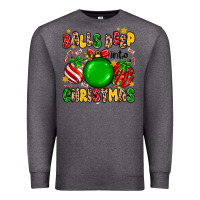 Charcoal Heather balls deep into christmas Premium Sweatshirt - MaliasSmallBusiness